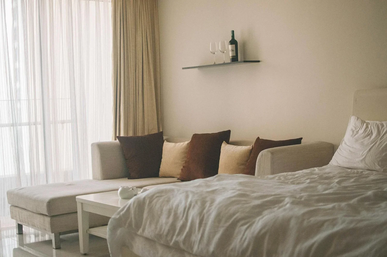 A cozy and stylish bedroom interior with modern furniture an | Thiết kế nội thất 24