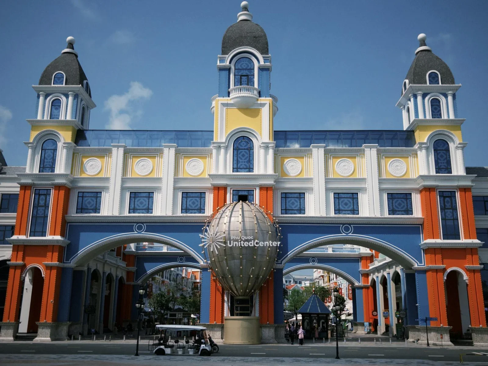 Colorful facade of Phu Quoc United Center under clear blue s | Thiết kế nội thất 24