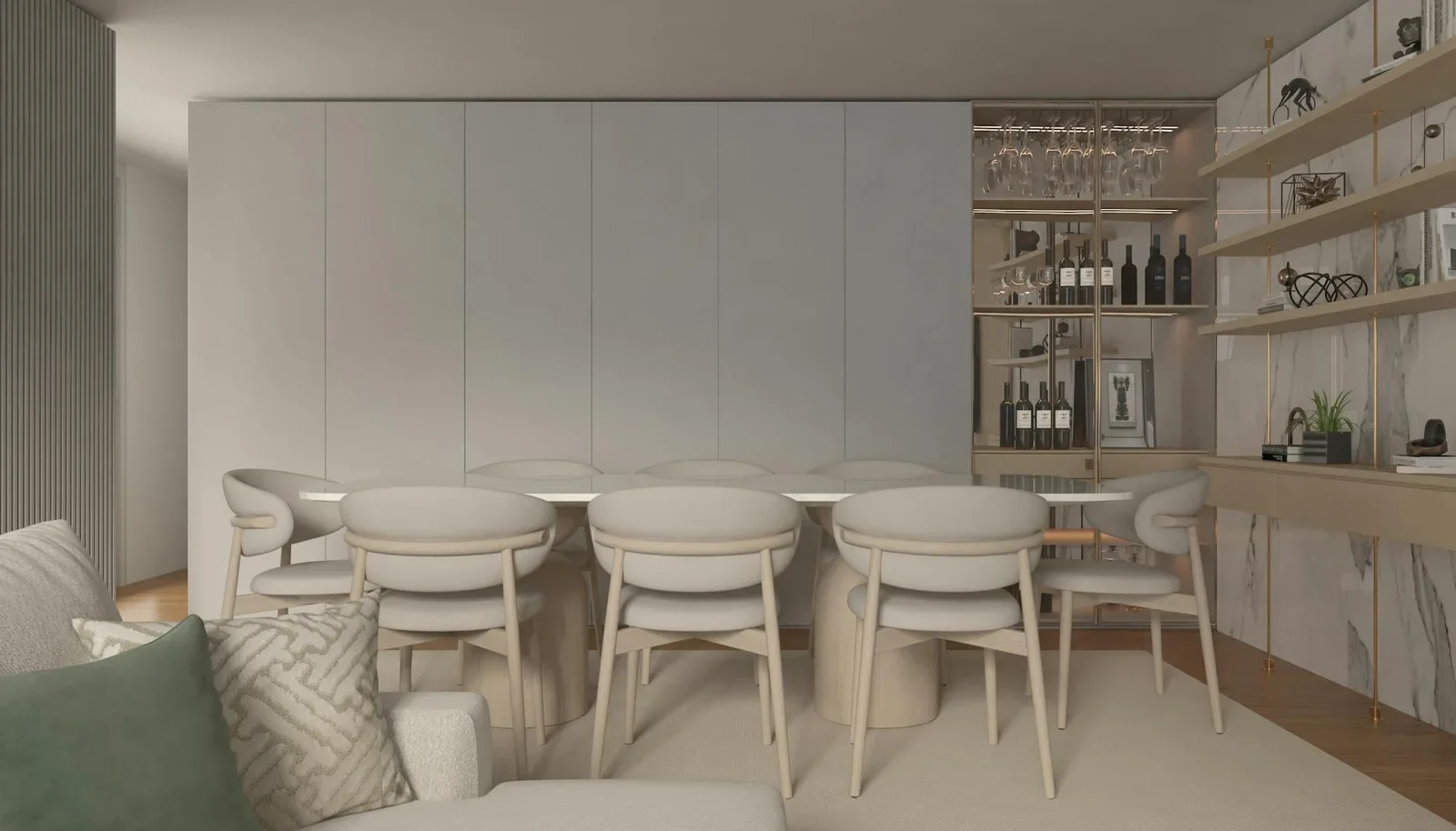 Sleek dining room featuring modern furniture and elegant int | Thiết kế nội thất 24