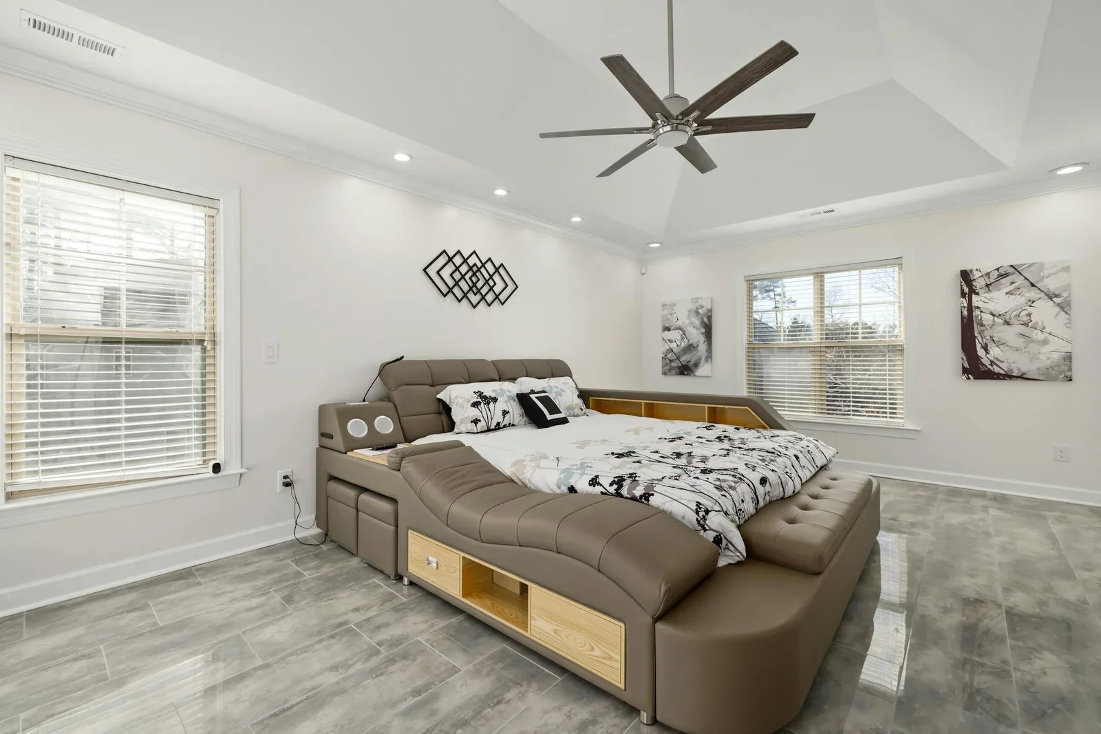 Elegant modern bedroom featuring a multifunctional luxurious | Thiết kế nội thất 24