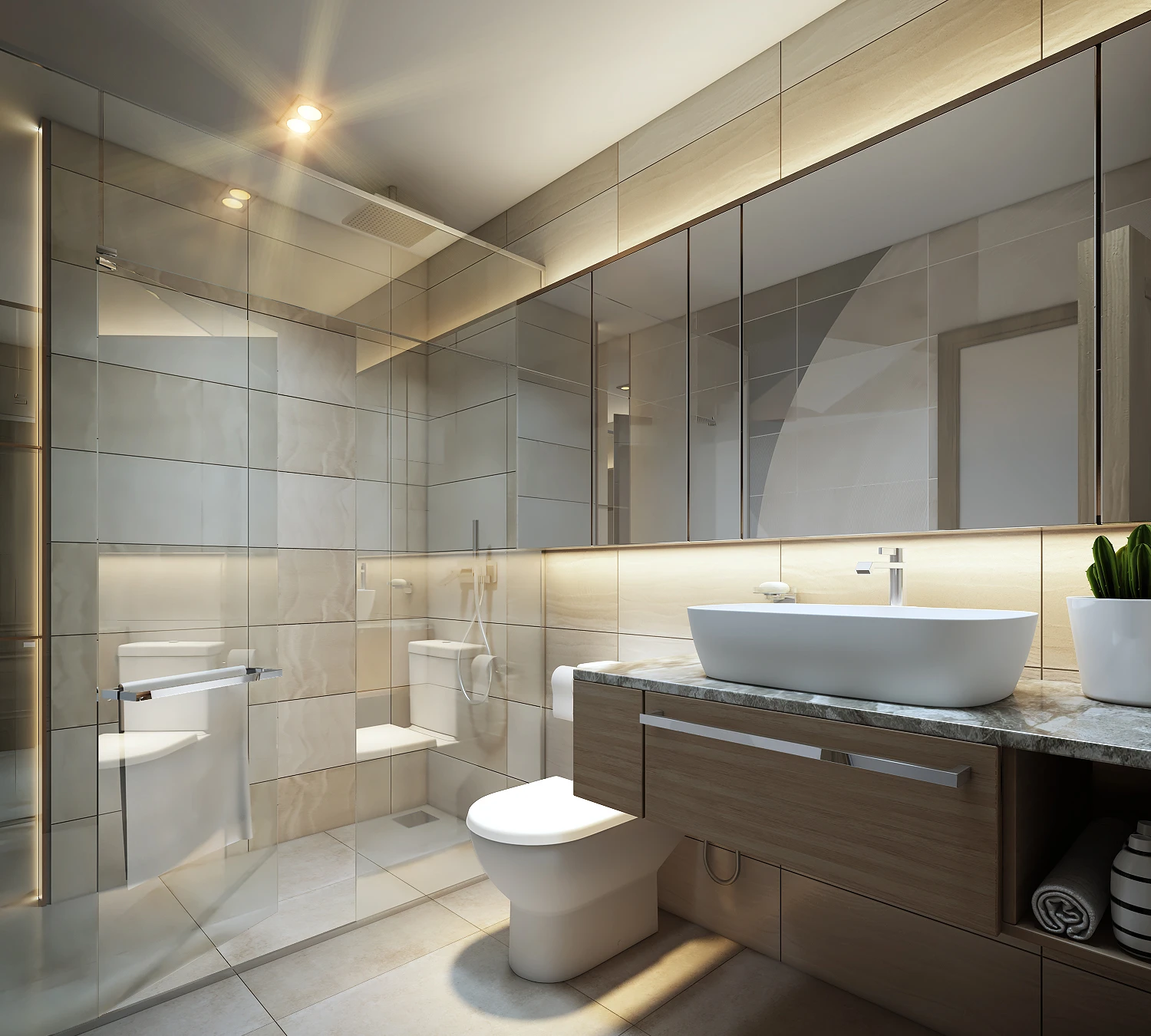 Nội thất phòng tắm căn hộ Penthouse ven sông Quận 2