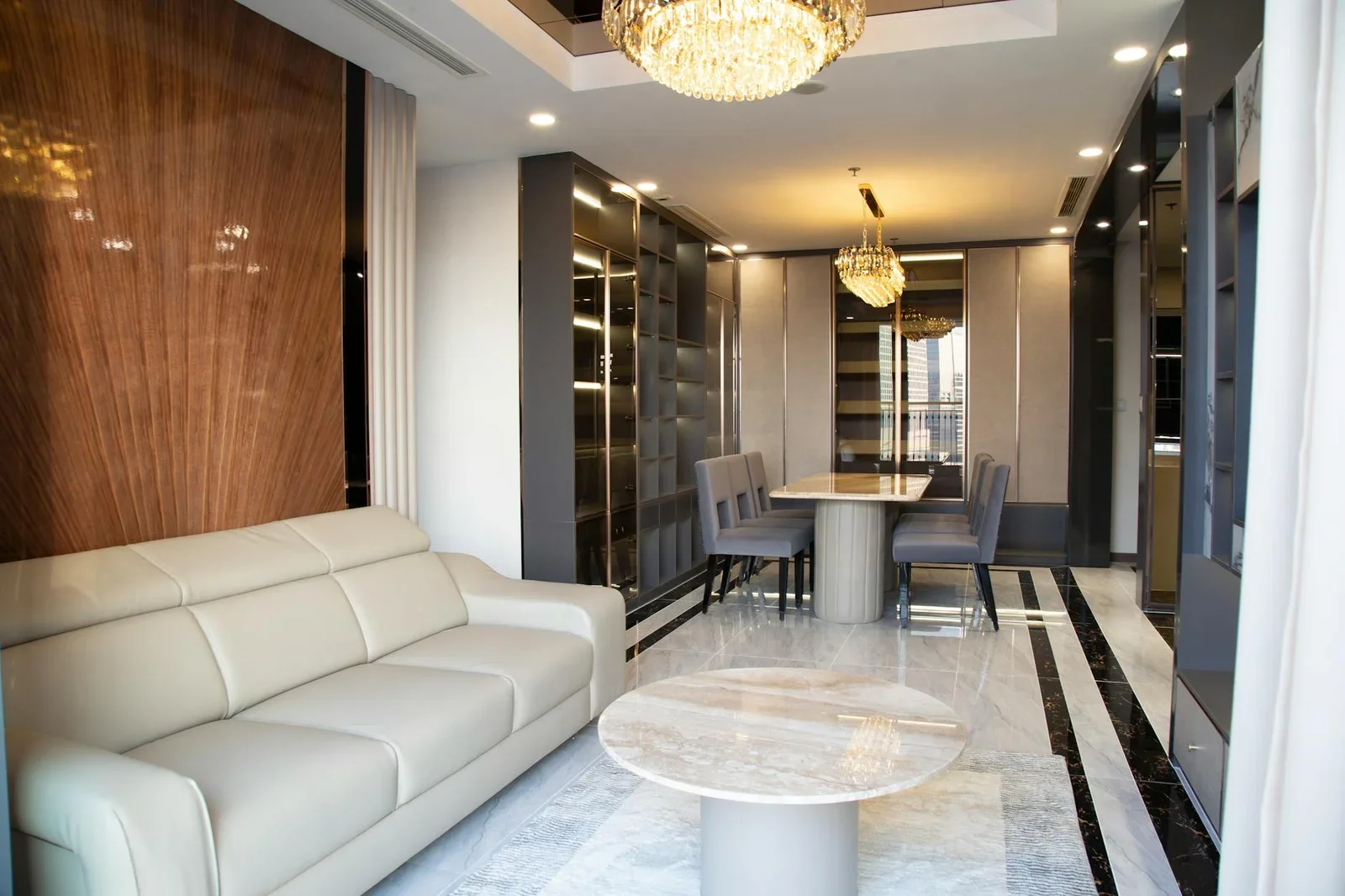 Elegant and modern apartment interior featuring luxurious de | Thiết kế nội thất 24