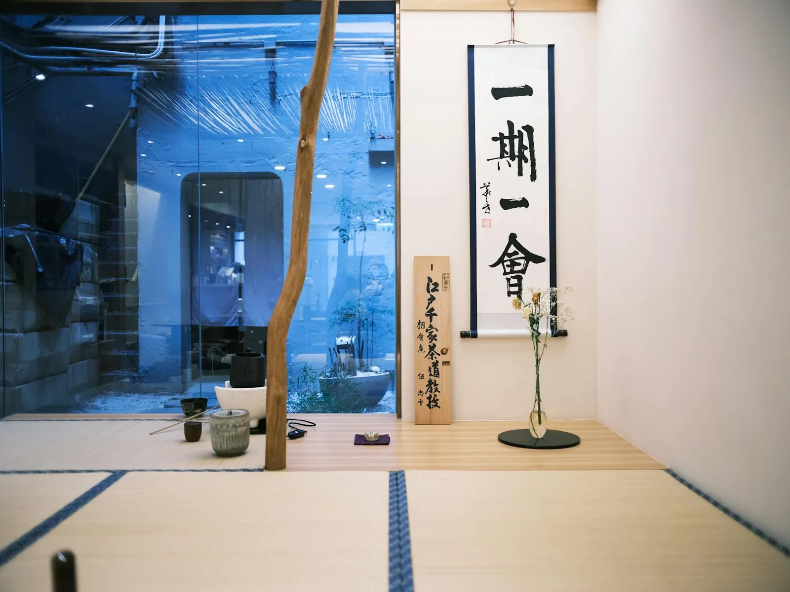 A serene interior of a traditional Japanese tea room featuri | Thiết kế nội thất 24