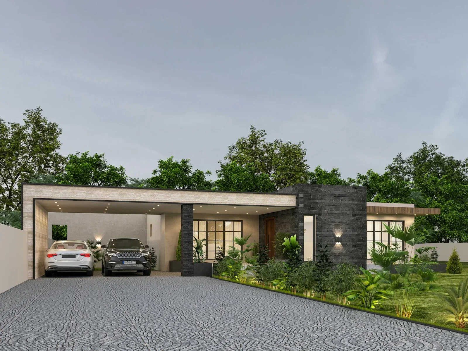 Contemporary bungalow showcasing a sleek design with two lux | Thiết kế nội thất 24