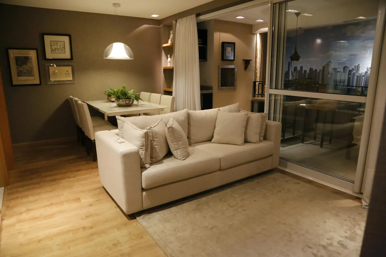 Cozy living room with modern furniture and dining area, perf | Thiết kế nội thất 24